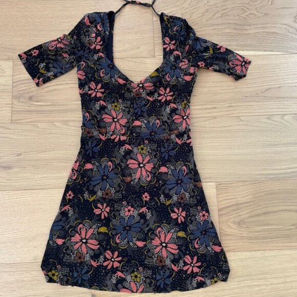 Free People Mini Dress with Back Tie Size XS - Picture 1 of 5